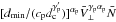 Mathematical equation: \hbox{$[d_{\rm{min}} / (c_{\rm{p}} d_{\rm{c}}^{\gamma'_{\rm{p}}})]^{\alpha_{\rm{p}}} \bar{V}_{\bot}^{\gamma_{\rm{p}}\alpha_{\rm{p}}} \bar{N}$}
