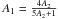 Mathematical equation: \hbox{$A_1=\frac{4A_2}{5A_2+1}$}