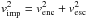 Mathematical equation: \hbox{$v_{\rm{imp}}^2 = v_{\rm{enc}}^2 + v_{\rm{esc}}^2$}