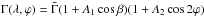 Mathematical equation: \hbox{$\Gamma(\lambda,\varphi) = \bar{\Gamma} (1 + A_1 \cos\beta)(1 + A_2 \cos2\varphi)$}