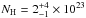 Mathematical equation: \hbox{$N_{\rm H}=2^{+4}_{-1}\times 10^{23}$}