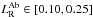 Mathematical equation: \hbox{$L_{\rm R}^{\rm Ab} \in \left[0.10, 0.25\right]$}