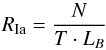 Mathematical equation: \begin{equation} R_{\rm Ia}=\frac{N}{T\cdot L_B} \label{cl_rate} \end{equation}