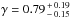 Mathematical equation: \hbox{$\gamma = 0.79^{\,+\,0.19}_{\,-\,0.15}$}