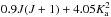 Mathematical equation: \hbox{$0.9J(J+1) +4.05 K_{\rm a}^2$}