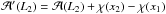 Mathematical equation: \hbox{${\cal A}'(L_2) = {\cal A}(L_2) + \chi(x_2) - \chi(x_1)$}