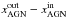 Mathematical equation: \hbox{$x_{\mathrm{AGN}}^{\mathrm{out}} - x_{\mathrm{AGN}}^{\mathrm{in}}$}