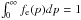 Mathematical equation: \hbox{$\int_0^\infty f_{\rm e}(p) dp=1$}