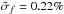 \hbox{$\bar{\sigma}_f = 0.22\%$}
