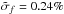 \hbox{$\tilde{\sigma}_f = 0.24\%$}