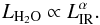 \begin{equation} \label{eq:L_L} L_\mathrm{H_{2}O} \propto L_\mathrm{IR}^\alpha. \end{equation}
