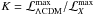 \hbox{$K={\cal L}^{\rm max}_{\Lambda {\rm CDM}}/{\cal L}_X^{\rm max}$}