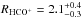 Mathematical equation: \hbox{$R_{{\rm HCO}^+} =2.1^{+0.4}_{-0.3}$}