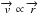Mathematical equation: \hbox{$\overrightarrow{v} \propto \overrightarrow{r}$}