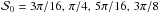 Mathematical equation: \hbox{$\dpsiz = 3\pi/16, \, \pi/4, \, 5\pi/16, \, 3\pi/8$}