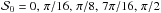 Mathematical equation: \hbox{$\dpsiz = 0, \, \pi/16,\, \pi/8,\, 7\pi/16, \, \pi/2$}