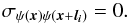 Mathematical equation: \appendix \setcounter{section}{1} \begin{eqnarray*} \sigma_{\psi (\vec{x}) \psi (\vec{x} + \vec{l_{\it i}}) } = 0. \end{eqnarray*}