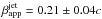 \hbox{$\beta^{\mathrm{jet}}_{\mathrm{app}} = 0.21 \pm 0.04c$}