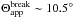 \hbox{$\Theta_{\mathrm{app}}^{\mathrm{break}} \sim 10.5^{\circ}$}