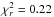 \hbox{$\chi_{r}^2 = 0.22$}