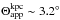 \hbox{$\Theta_{\mathrm{app}}^{\mathrm{kpc}} \sim 3.2^{\circ}$}