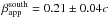 \hbox{$\beta^{\mathrm{south}}_{\mathrm{app}} = 0.21 \pm 0.04 c$}