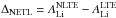 \hbox{$\Delta_{\text{NETL}} = {A}_{\text{Li}}^{\text{NLTE}} - {A}_{\text{Li}}^{\text{LTE}}$}