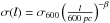 Mathematical equation: \hbox{$\sigma(l)=\sigma_{600}\cbra{\frac{l}{600\: pc}}^{-\beta}$}