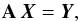 Mathematical equation: \appendix \setcounter{section}{1} \begin{equation} \label{eq:lineal} {\bf A}\,\vec{X}=\vec{Y}, \end{equation}