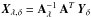 Mathematical equation: \hbox{$\vec{X}_{\lambda, \delta}= {\bf A}_{\lambda}^{-1} \,{\bf A}^{T} \,\vec{Y}_{\delta}$}