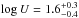 Mathematical equation: \hbox{$\log U= 1.6^{+0.3}_{-0.4}$}