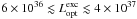 Mathematical equation: \hbox{$6\times10^{36}\lesssim L_{\rm opt}^{\rm exc} \lesssim 4\times10^{37}$}
