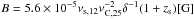Mathematical equation: \hbox{$B= 5.6\times 10^{-5} \nu_{\rm s,12} \nu_{\rm C,25}^{-2} \delta^{-1} (1+z_{\rm s}) [\mathrm{G}]$}
