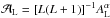 Mathematical equation: \hbox{$\mathcal{A}_{\rm L}=[L(L+1)]^{-1}A_{\rm L}^{\alpha}$}