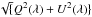 \hbox{$\sqrt\{Q^2(\lambda)+U^2(\lambda)\}$}