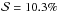 Mathematical equation: \hbox{$\mathcal{S} = 10.3\%$}