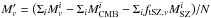 Mathematical equation: \hbox{$M'_{\nu}=\big(\Sigma_i M_{\nu}^i - \Sigma_i M_{\rm CMB}^i - \Sigma_i f_{{\rm tSZ},\nu}M_{\rm SZ}^i \big)/N$}