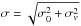 Mathematical equation: \hbox{$\sigma = \sqrt{\sigma_0^2+\sigma_v^2}$}