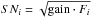 Mathematical equation: \hbox{$SN_i=\sqrt{ {\rm gain} \cdot F_i}$}