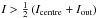 Mathematical equation: \hbox{$I>\frac{1}{2}\left(I_{\mathrm{centre}}+I_{\mathrm{out}}\right)$}