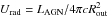 Mathematical equation: \hbox{$U_{\rm rad}=L_{\rm AGN}/4\pi cR_{\rm out}^2$}