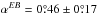 Mathematical equation: \hbox{$\alpha^{EB} = 0\pdeg46 \pm 0\pdeg17$}