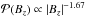 Mathematical equation: \hbox{$\PBz \propto |\Bz | ^{-1.67}$}