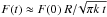 Mathematical equation: \hbox{$F(t) \approx F(0) ~R/\!\sqrt{{\pi}k~t}$}