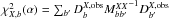 Mathematical equation: \hbox{$ \chi^2_{X, b} (\alpha) = \sum_{b^{\prime}} D^{X, {\rm obs}}_{b} {M^{X X}_{b b^{\prime}}}^{-1} D^{X, {\rm obs}}_{b^{\prime}}$}