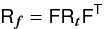 Mathematical equation: \appendix \setcounter{section}{1} \begin{eqnarray} \tens{R}_{\bdf} = \tens{F} \tens{R}_{\bdt} \tens{F}^{\sf{T}} \end{eqnarray}