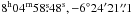 Mathematical equation: \hbox{$8^{\rm h}04^{\rm m}58\fs48^{\rm s}, -6^{\circ}24'21\farcs1$}