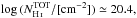 Mathematical equation: \hbox{$\log{(N_\mathrm{\ion{H}{i}}^\mathrm{TOT}/[\mathrm{cm}^{-2}])}\simeq20.4,$}