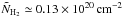 Mathematical equation: \hbox{$\tilde{N}_{\mathrm{H}_2}\simeq0.13\times10^{20}\,\mathrm{cm}^{-2}$}