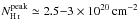 Mathematical equation: \hbox{$N_\mathrm{\ion{H}{i}}^\mathrm{peak}\simeq2.5{-}3\times10^{20}\,\mathrm{cm}^{-2}$}
